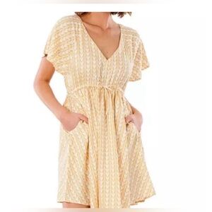 Rip Curl Yellow Chevron Print Dress